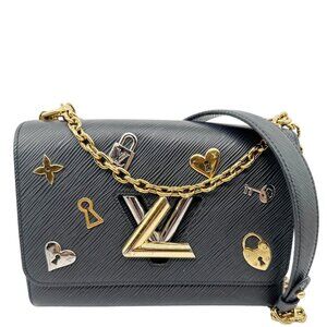 Louis Vuitton  Twist MM Love Lock Epi Leather Crossbody Bag Black
